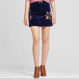 Mossimo supply co corduroy embroidered skirt